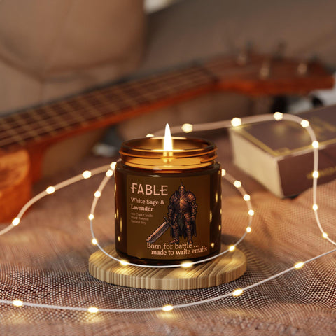 Fable Scented Soy Candle - "Born for Battle, Made to Write Emails"